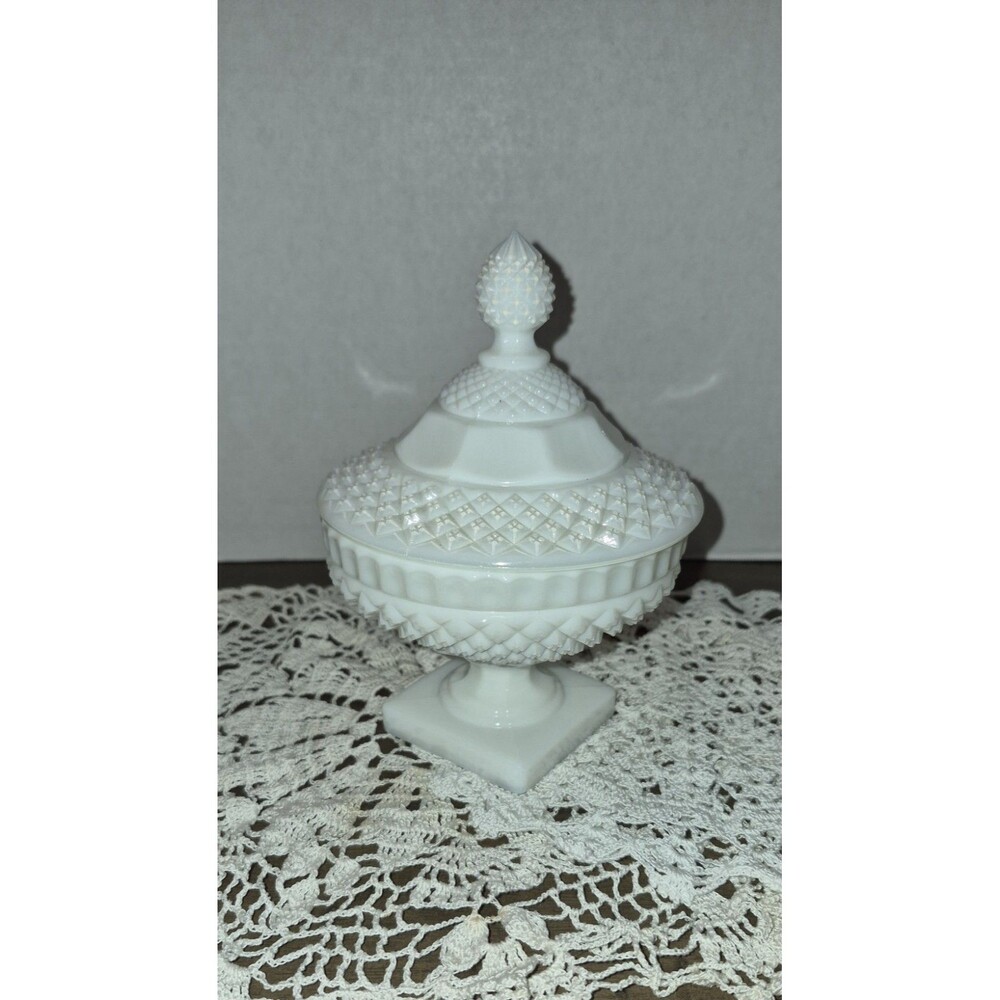 Westmorland Milk Glass Candy Dish With Lid